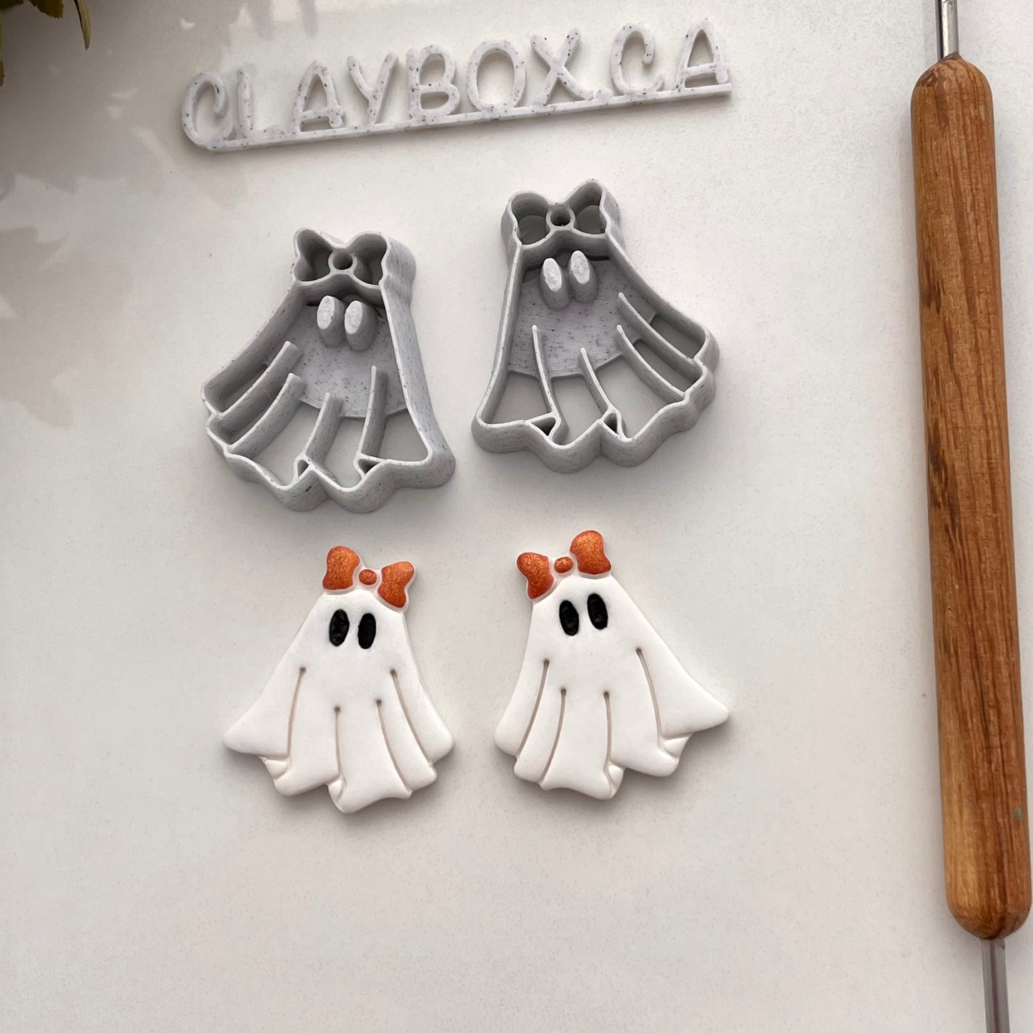 Coquette Ghost Polymer Clay Cutter Pair | Left & Right Ghost Clay Cutters | Polymer Clay Tools