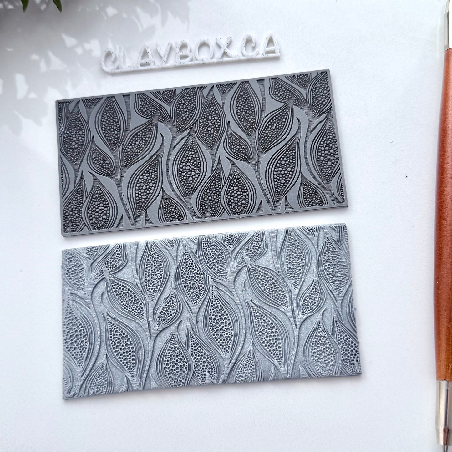 Pod Rubber Texture Mat - Polymer Clay Texture Stamp - Botanical Clay Mat