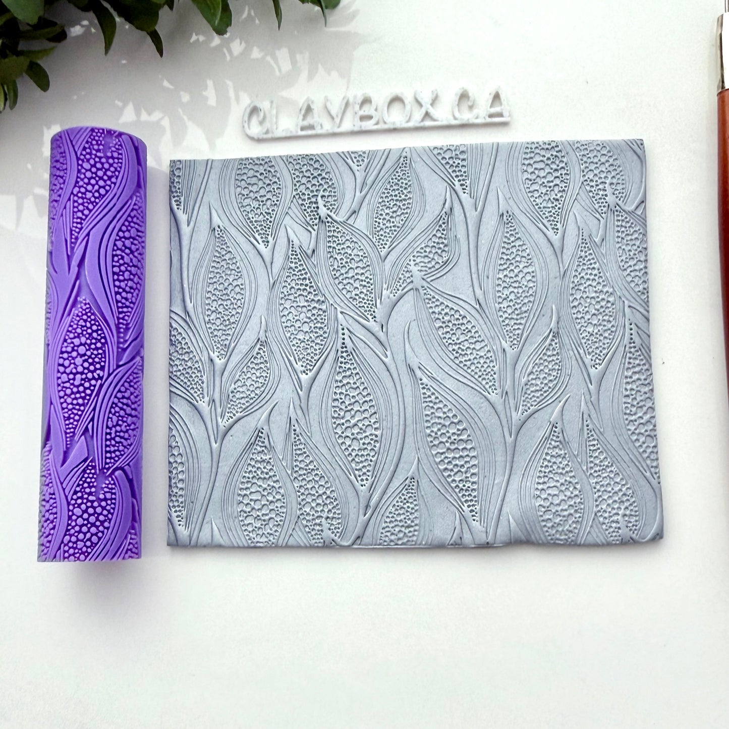 Pod Texture Roller - Polymer Clay Texture Roller - Botanical Seed Pod Clay Tool
