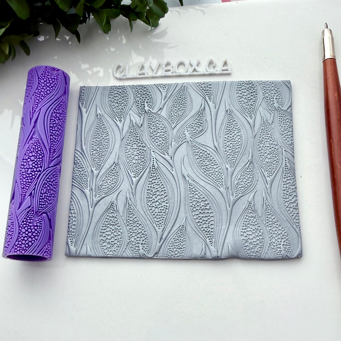 Pod Texture Roller - Polymer Clay Texture Roller - Botanical Seed Pod Clay Tool