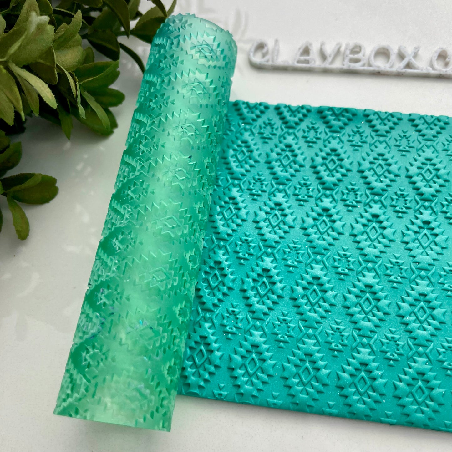 Polymer Clay Texture Roller – Southwest Aztec Pattern Roller – Clay Slab Texture Tool – Geometric Clay Roller