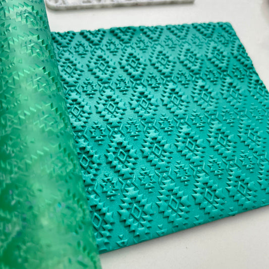 Polymer Clay Texture Roller – Southwest Aztec Pattern Roller – Clay Slab Texture Tool – Geometric Clay Roller