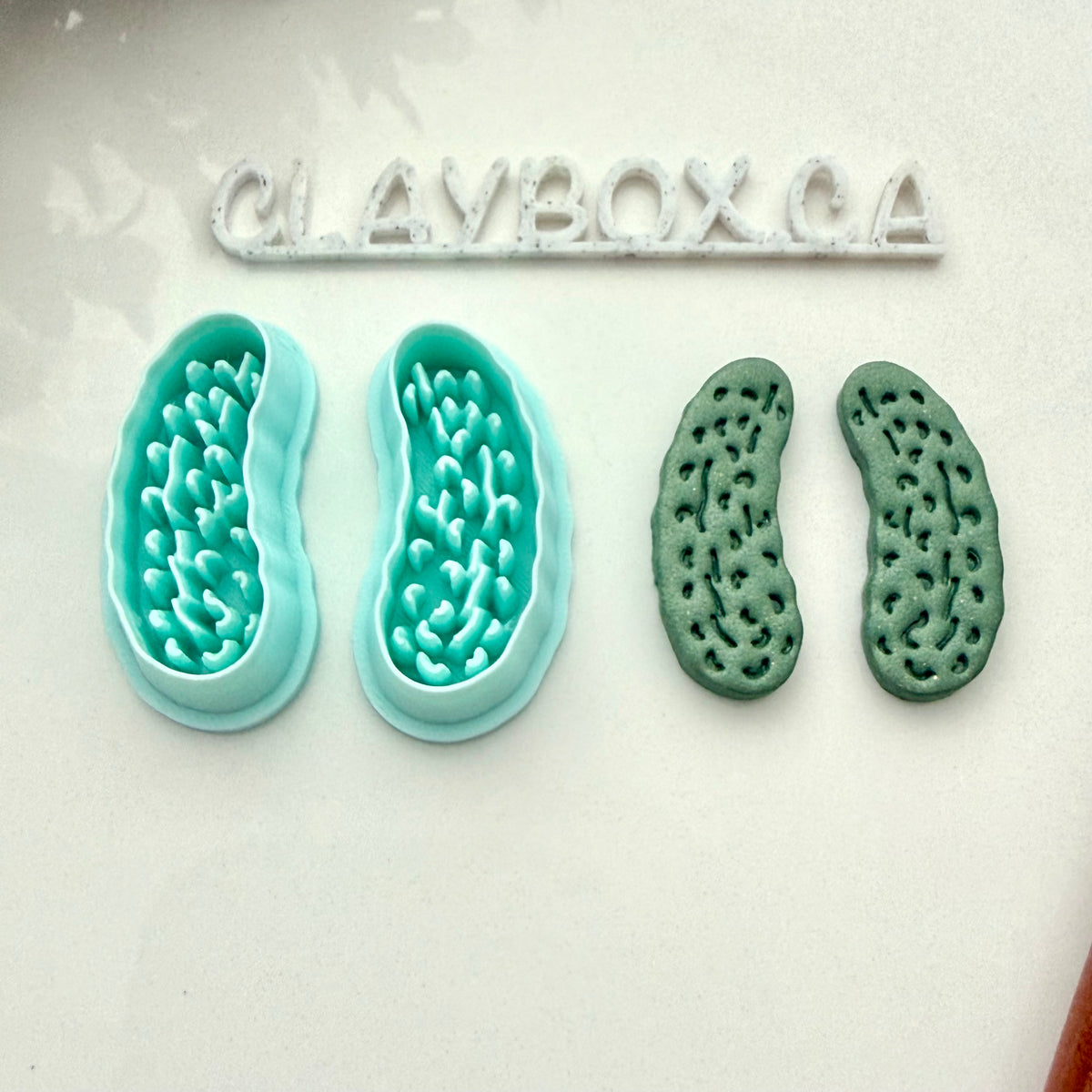 Pickle Polymer Clay Cutter Pair with Texture – Cute Pickle Earring Cutters – Food Clay Cutters