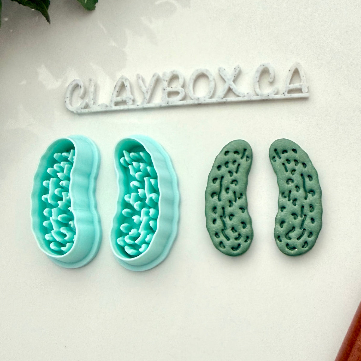 Pickle Polymer Clay Cutter Pair with Texture – Cute Pickle Earring Cutters – Food Clay Cutters