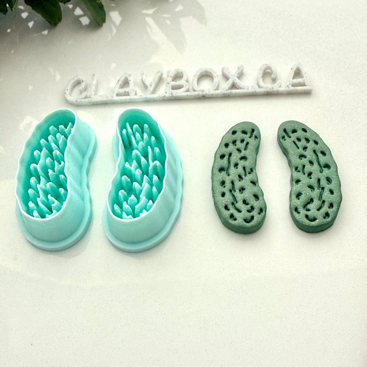 Pickle Polymer Clay Cutter Pair with Texture – Cute Pickle Earring Cutters – Food Clay Cutters