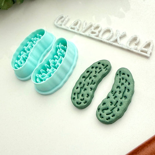 Pickle Polymer Clay Cutter Pair with Texture – Cute Pickle Earring Cutters – Food Clay Cutters
