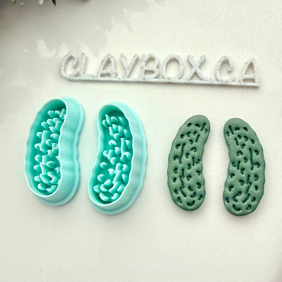 Pickle Polymer Clay Cutter Pair with Texture – Cute Pickle Earring Cutters – Food Clay Cutters