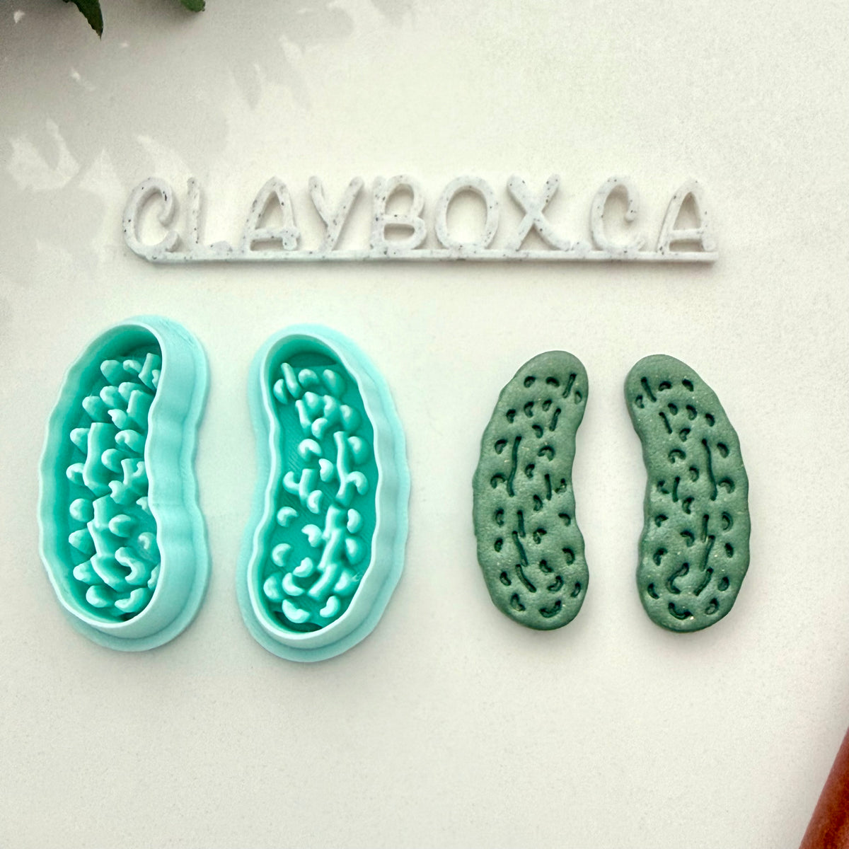 Pickle Polymer Clay Cutter Pair with Texture – Cute Pickle Earring Cutters – Food Clay Cutters