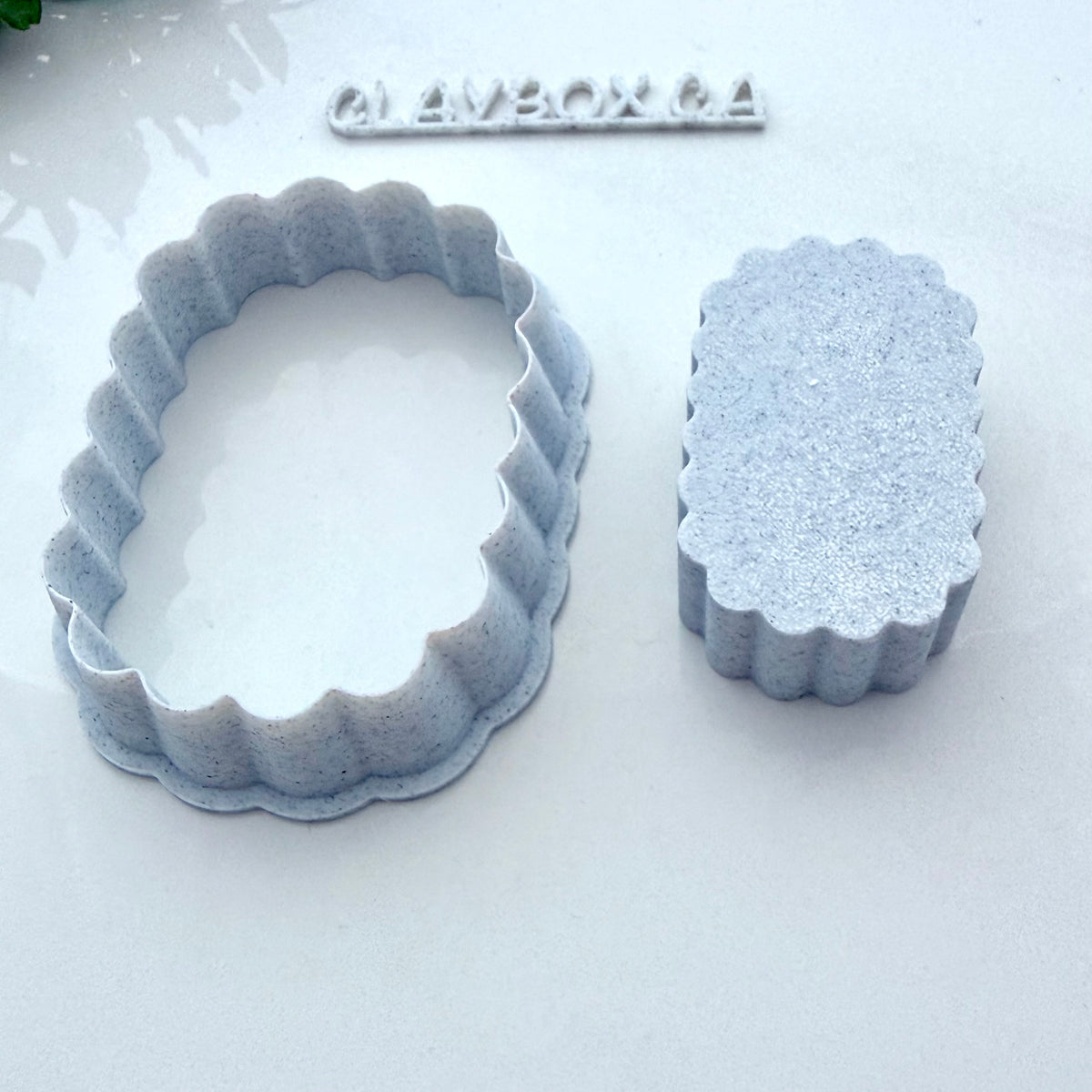 Large Scalloped Rectangle Clay Cutter with Pusher – Pottery Trinket Dish Maker – Polymer Clay Tool