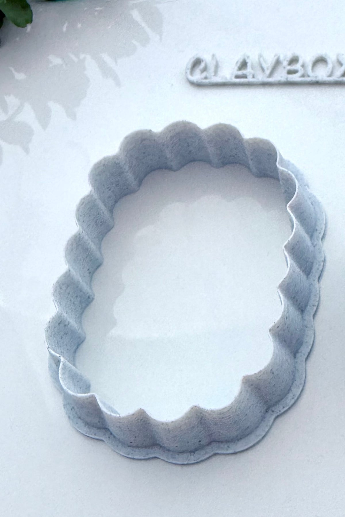 Large Scalloped Rectangle Clay Cutter with Pusher – Pottery Trinket Dish Maker – Polymer Clay Tool