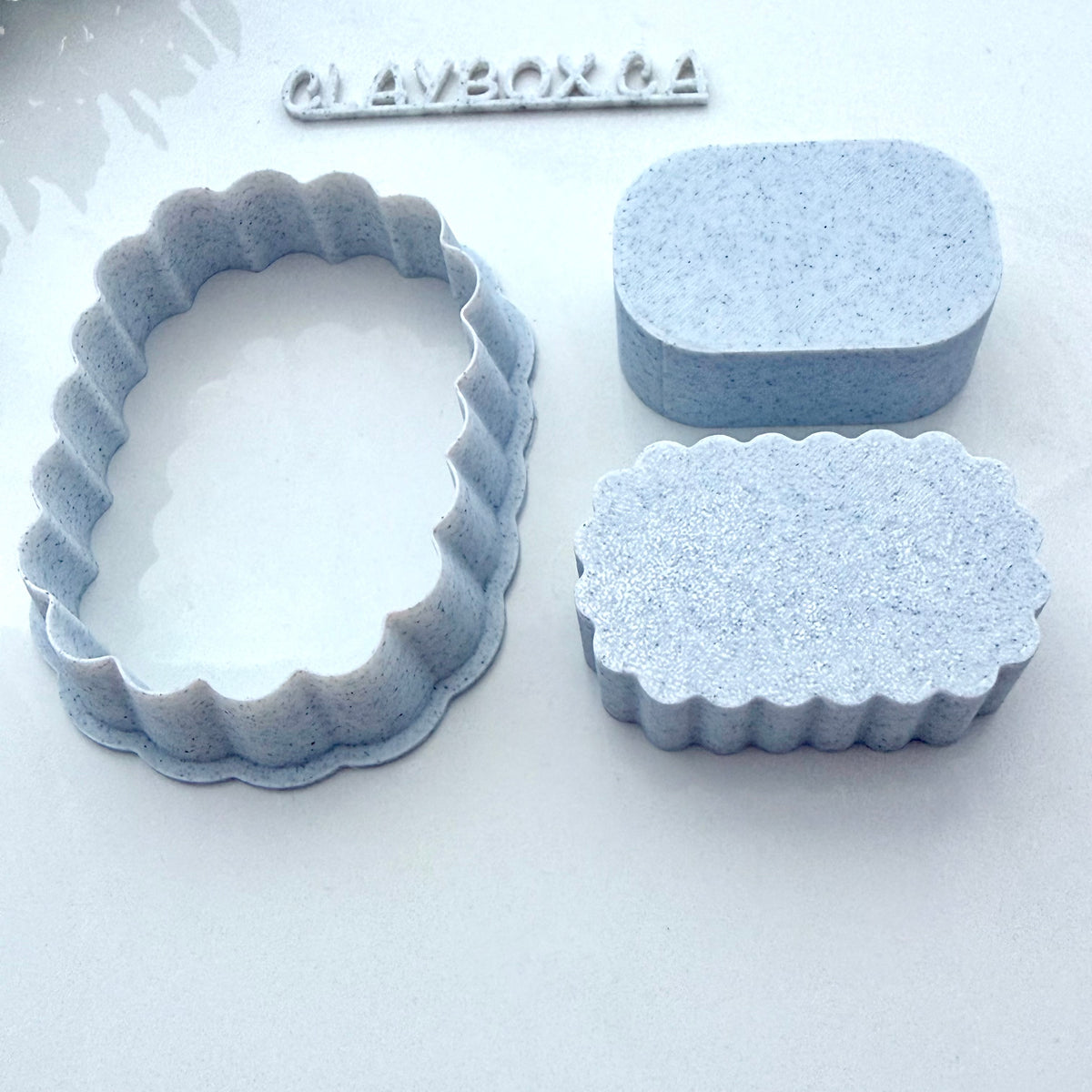 Large Scalloped Rectangle Clay Cutter with Pusher – Pottery Trinket Dish Maker – Polymer Clay Tool