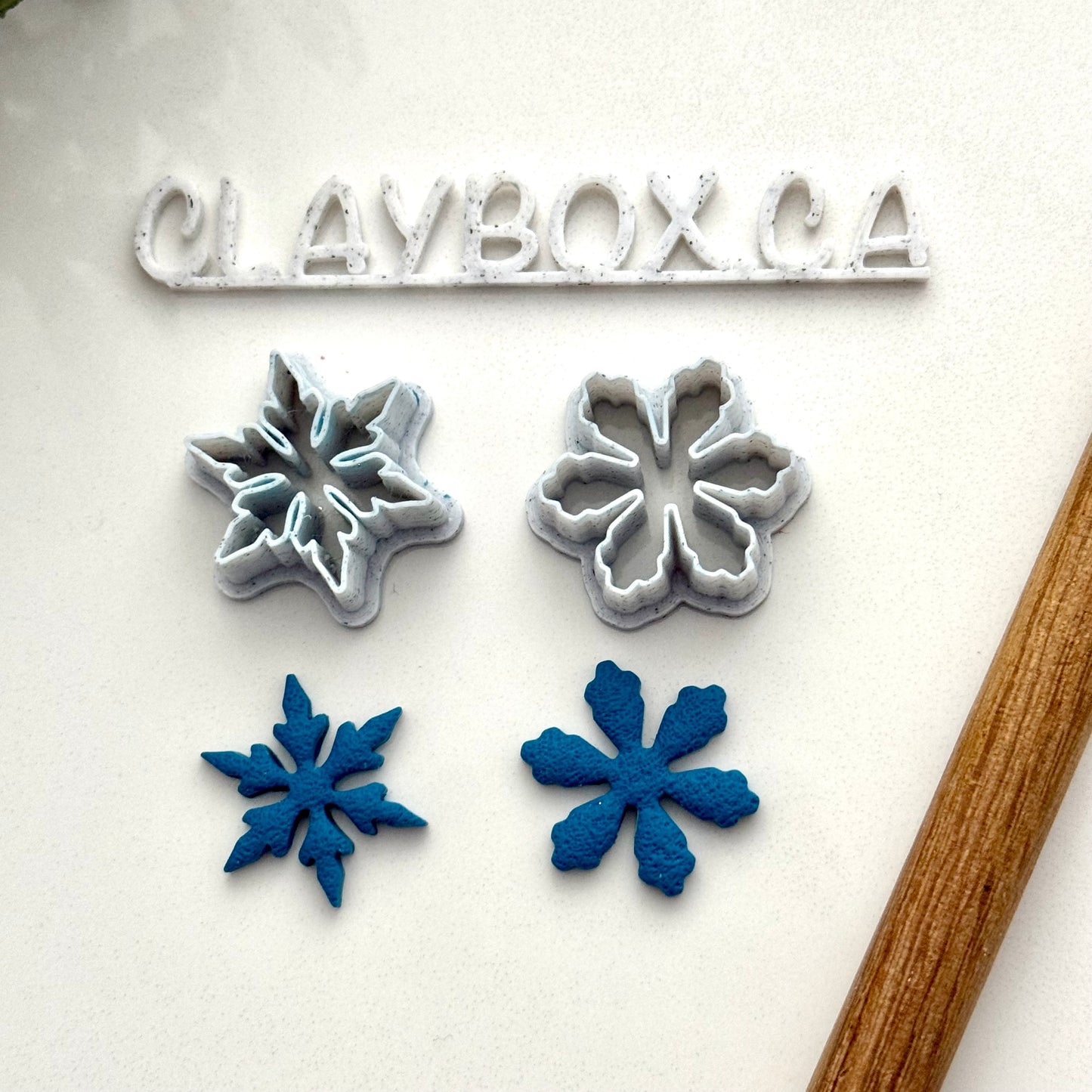Snowflake Cutter Pair for Polymer Clay | Winter Clay Cutters | Christmas Earring Cutters | 3D Printed Clay Tools