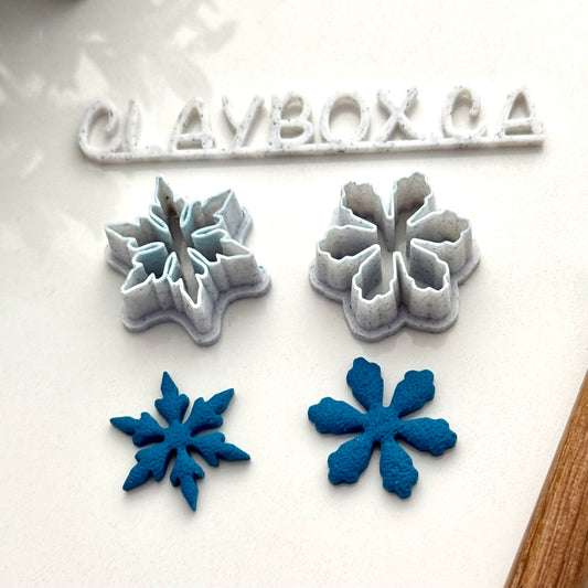 Snowflake Cutter Pair for Polymer Clay | Winter Clay Cutters | Christmas Earring Cutters | 3D Printed Clay Tools