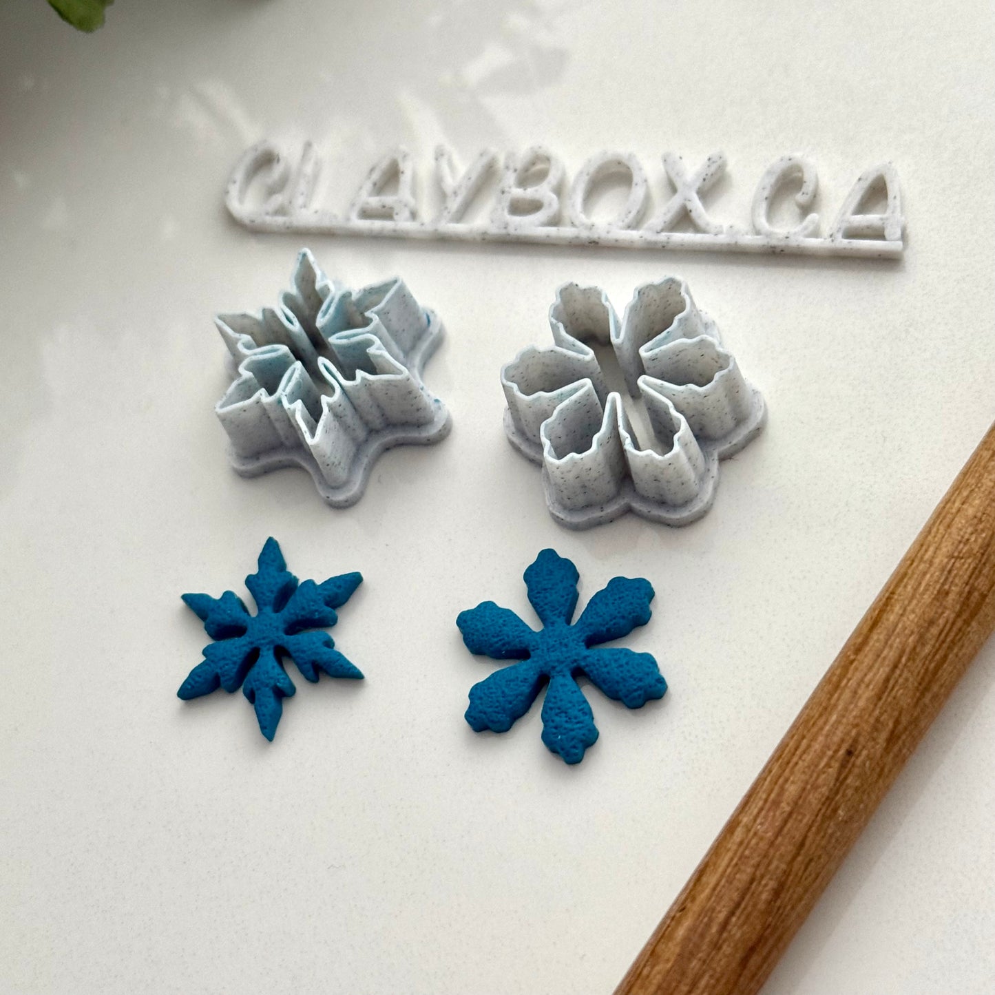 Snowflake Cutter Pair for Polymer Clay | Winter Clay Cutters | Christmas Earring Cutters | 3D Printed Clay Tools