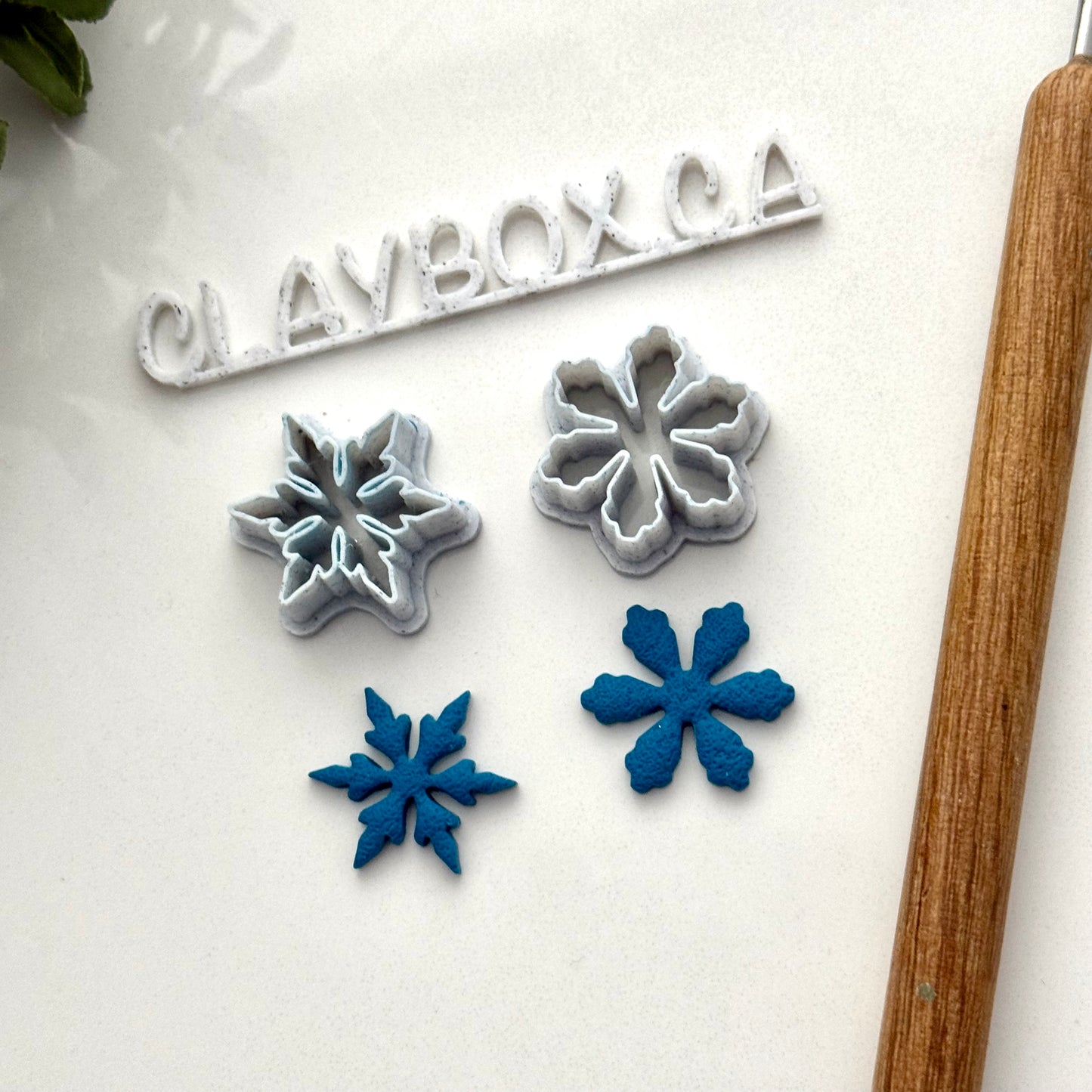 Snowflake Cutter Pair for Polymer Clay | Winter Clay Cutters | Christmas Earring Cutters | 3D Printed Clay Tools