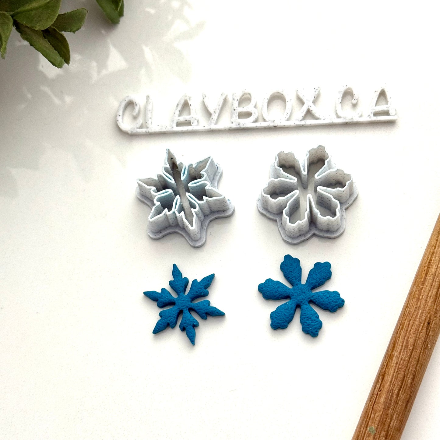 Snowflake Cutter Pair for Polymer Clay | Winter Clay Cutters | Christmas Earring Cutters | 3D Printed Clay Tools