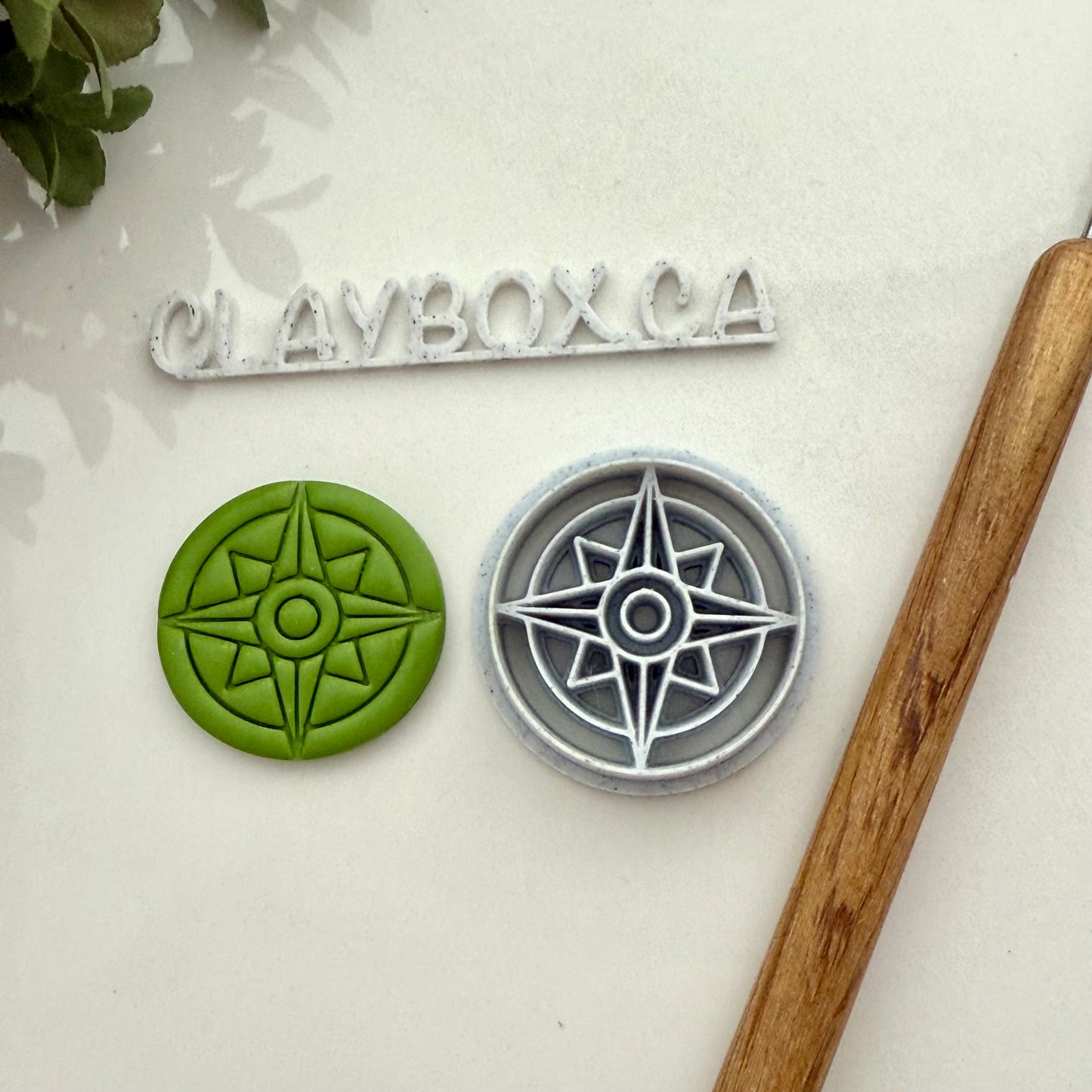 Compass Clay Cutter – Nautical Polymer Clay Cutter – Compass Rose Cutter – Pottery & Polymer Clay Tool – Round Stamp Cutter
