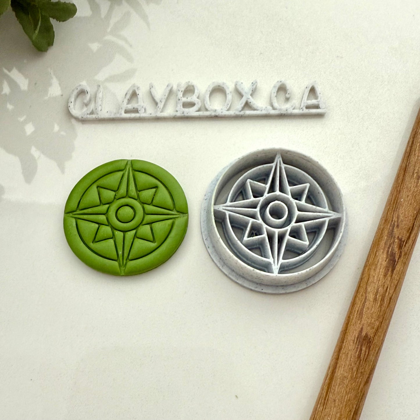 Compass Clay Cutter – Nautical Polymer Clay Cutter – Compass Rose Cutter – Pottery & Polymer Clay Tool – Round Stamp Cutter