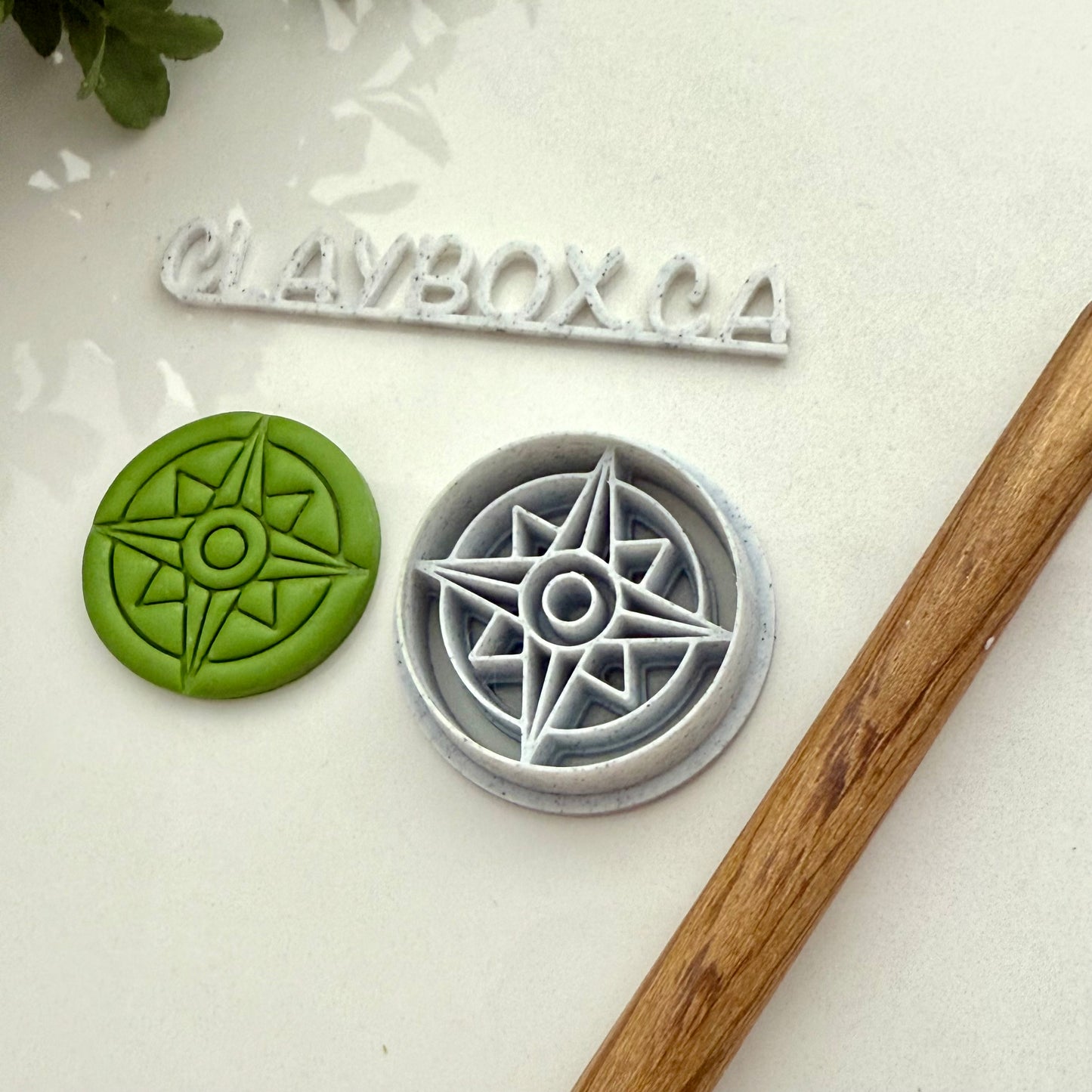 Compass Clay Cutter – Nautical Polymer Clay Cutter – Compass Rose Cutter – Pottery & Polymer Clay Tool – Round Stamp Cutter