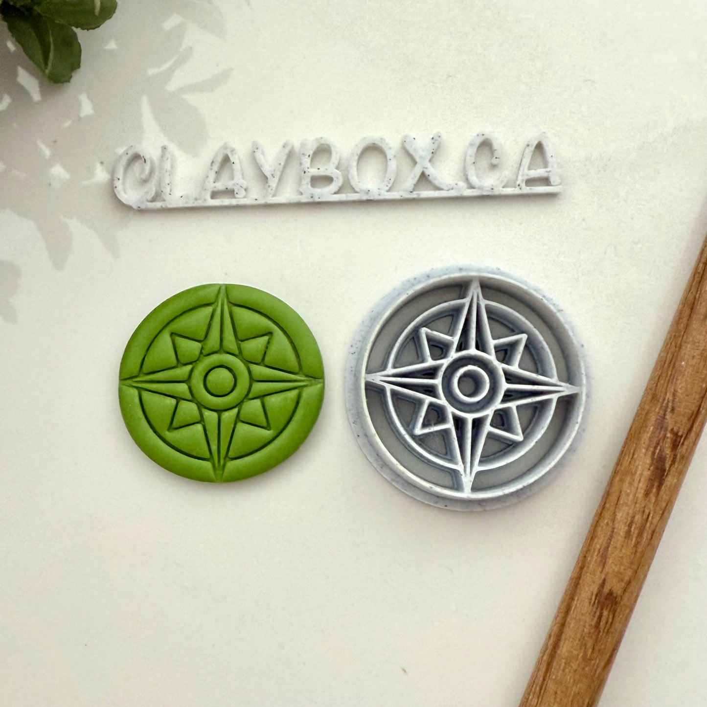 Compass Clay Cutter – Nautical Polymer Clay Cutter – Compass Rose Cutter – Pottery & Polymer Clay Tool – Round Stamp Cutter
