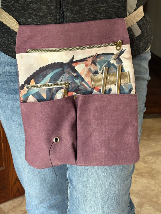 Braiding Apron with Zipper Pockets & Tool Necklace | Horse Grooming Apron | Braider Apron with Comb & Scissors | Equestrian Gear
