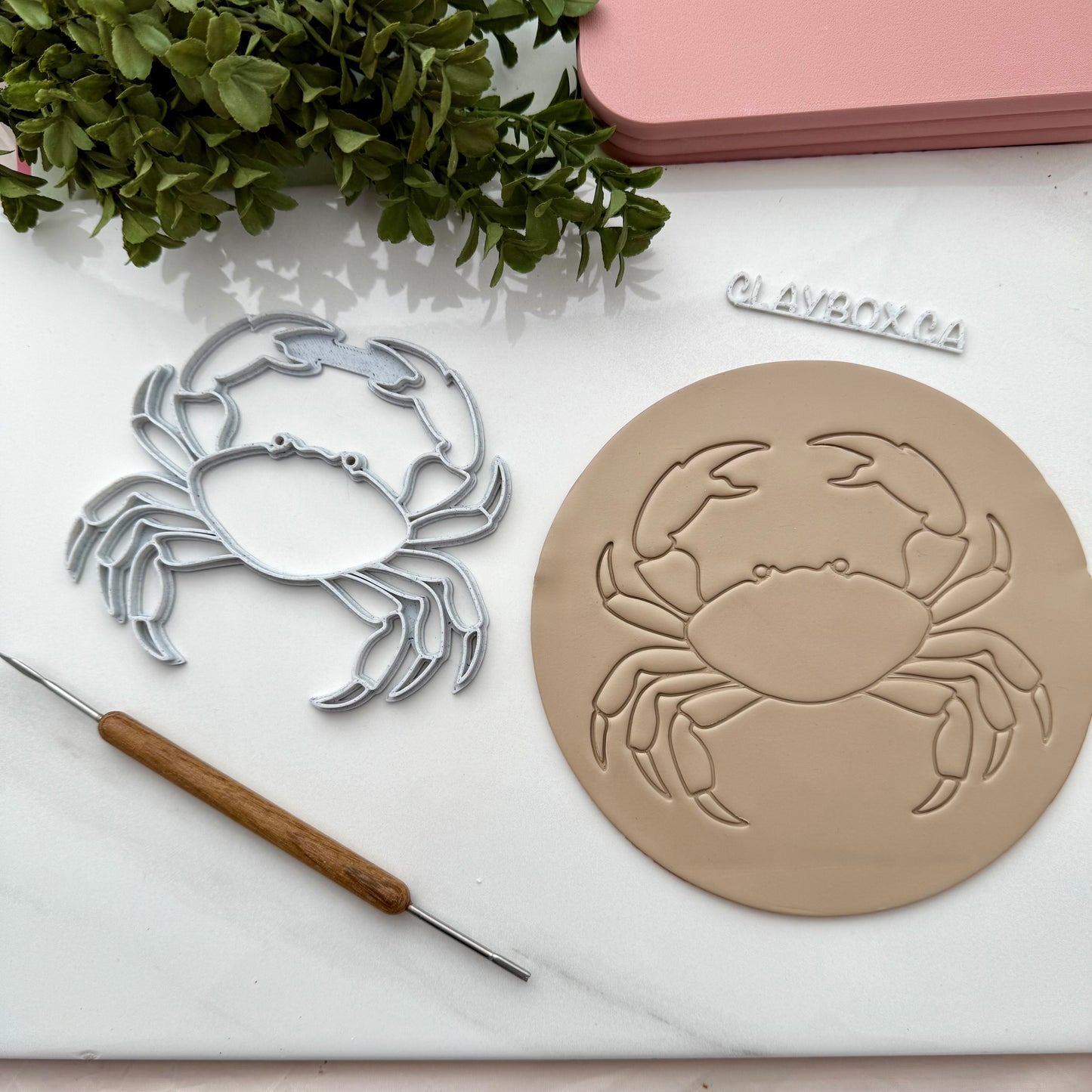 Large Crab Stamp – 3D Printed for Pottery Clay
