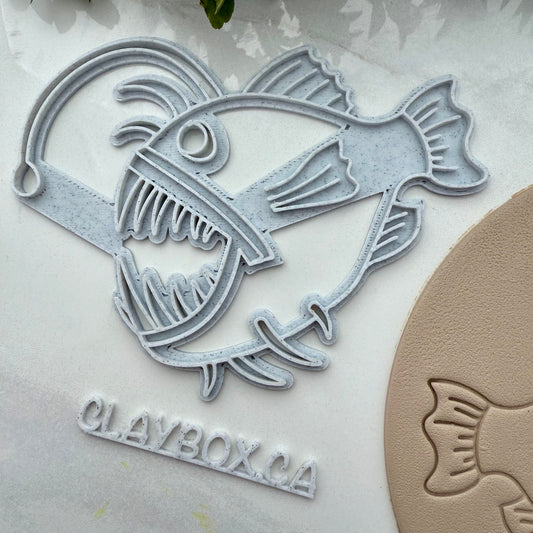 Large Anglerfish Stamp – 3D Printed for Pottery Clay