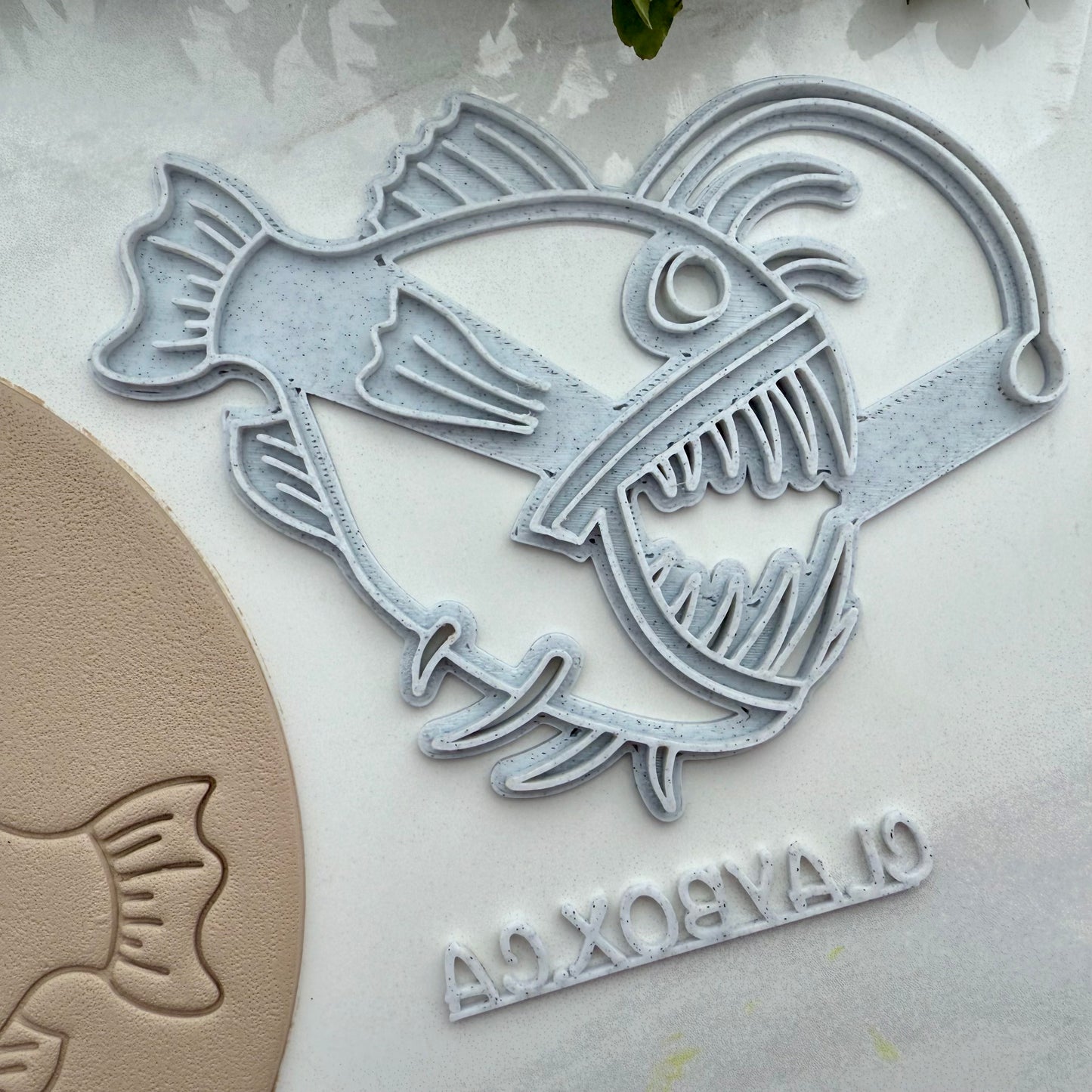 Large Anglerfish Stamp – 3D Printed for Pottery Clay