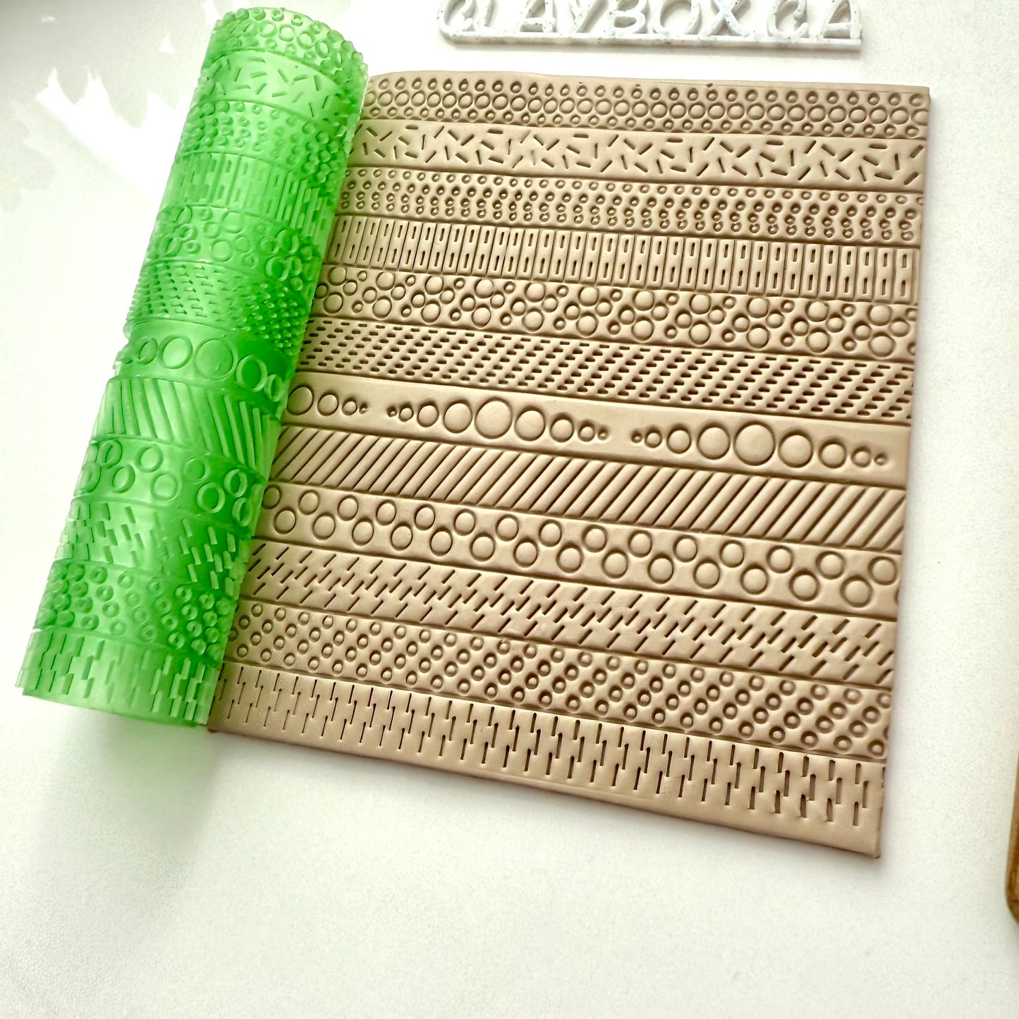 Dots & Dashes Texture Roller for Polymer Clay | 3D Printed Clay Embossing Roller | Geometric Texture Tool