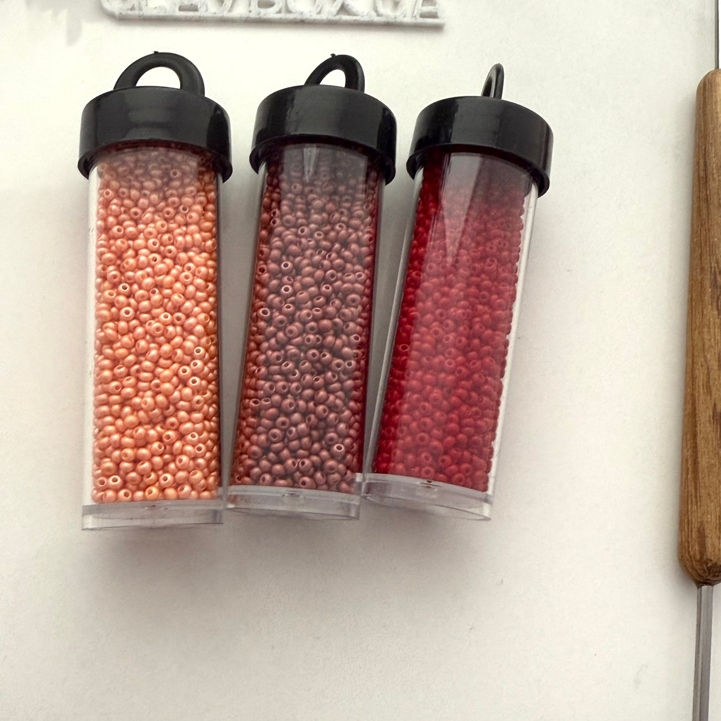 Autumn Spice Bead Trio – Preciosa Czech 11/0 Seed Beads in Apricot, Brown, and Dark Red – 3 x 20g Vials