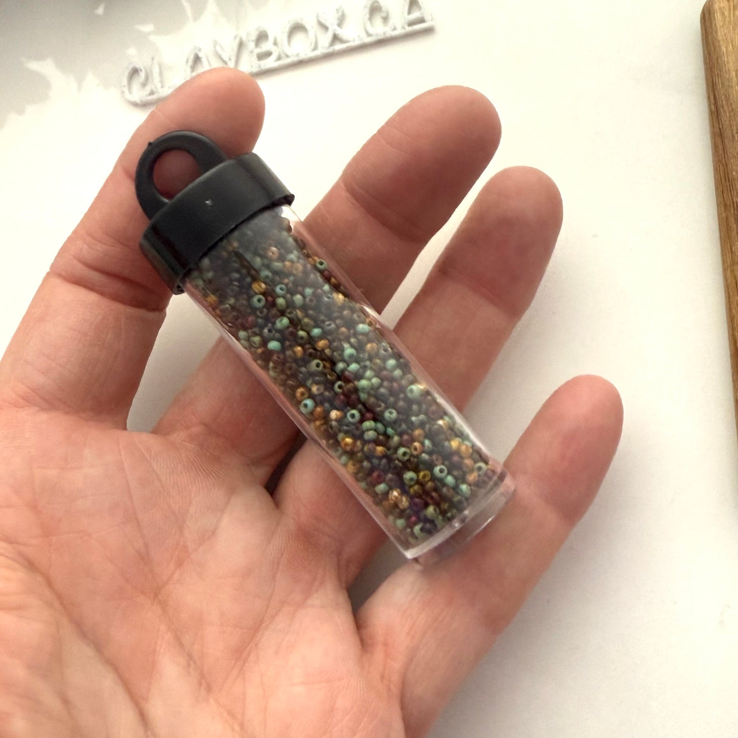 Czech 11/0 Seed Beads – Opaque Travertine Mix – Neutral Earthy Tones – 20g Vial