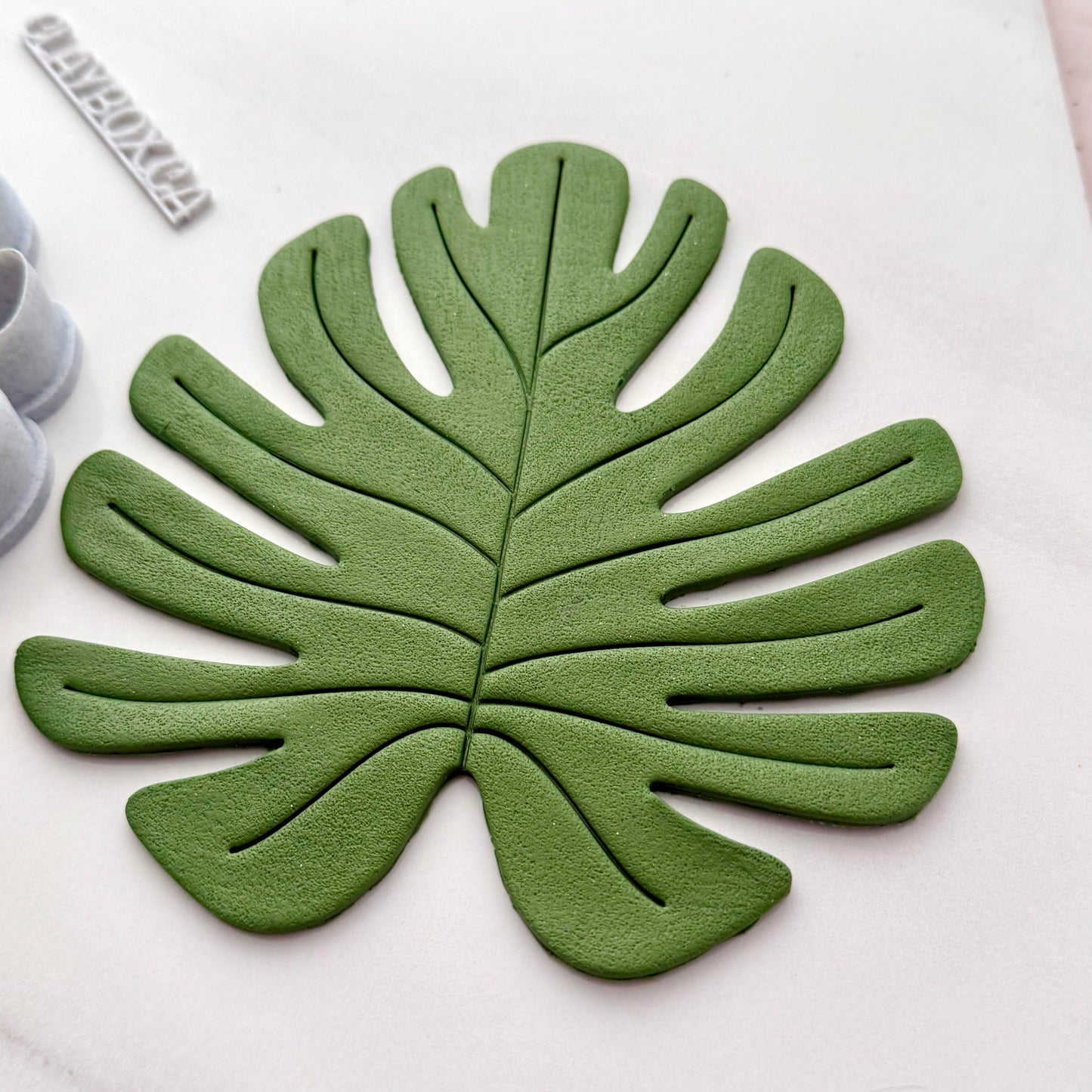 Tropical Leaf Clay Cutter & Stamp Set – Monstera Style | Pottery Tools | Polymer Clay Cutter | Botanical Texture Stamp