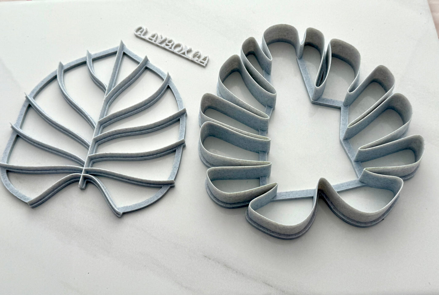 Tropical Leaf Clay Cutter & Stamp Set – Monstera Style | Pottery Tools | Polymer Clay Cutter | Botanical Texture Stamp