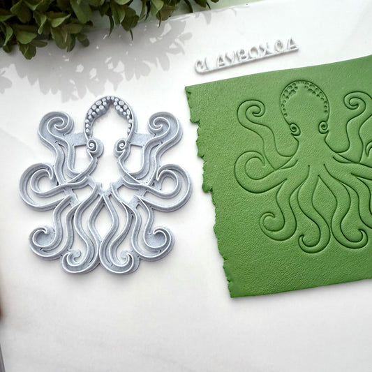 Large Octopus Stamp | Deep Sea Creature Texture for Pottery or Polymer Clay