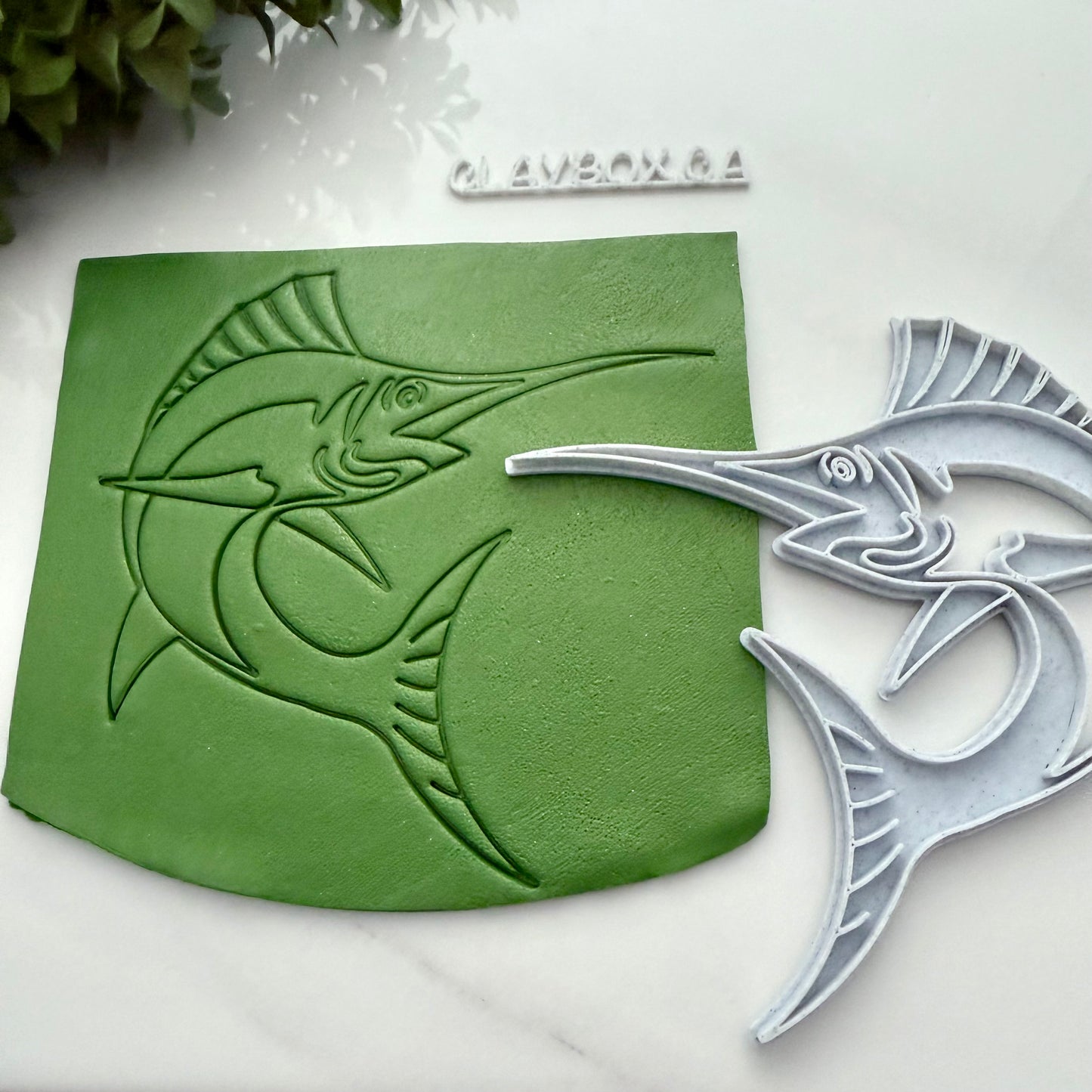 Large Blue Marlin Clay Stamp | Fish Texture Stamp for Pottery or Polymer Clay