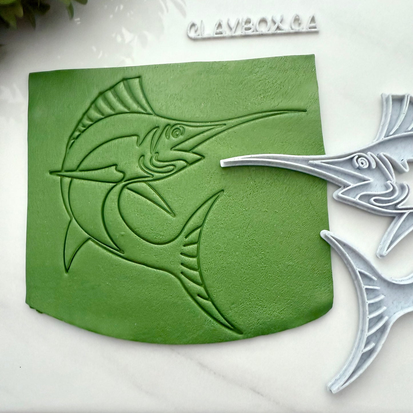 Large Blue Marlin Clay Stamp | Fish Texture Stamp for Pottery or Polymer Clay