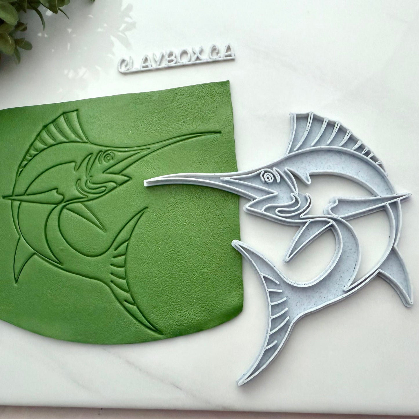 Large Blue Marlin Clay Stamp | Fish Texture Stamp for Pottery or Polymer Clay