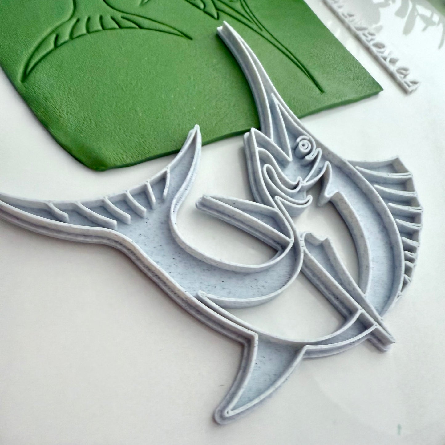 Large Blue Marlin Clay Stamp | Fish Texture Stamp for Pottery or Polymer Clay