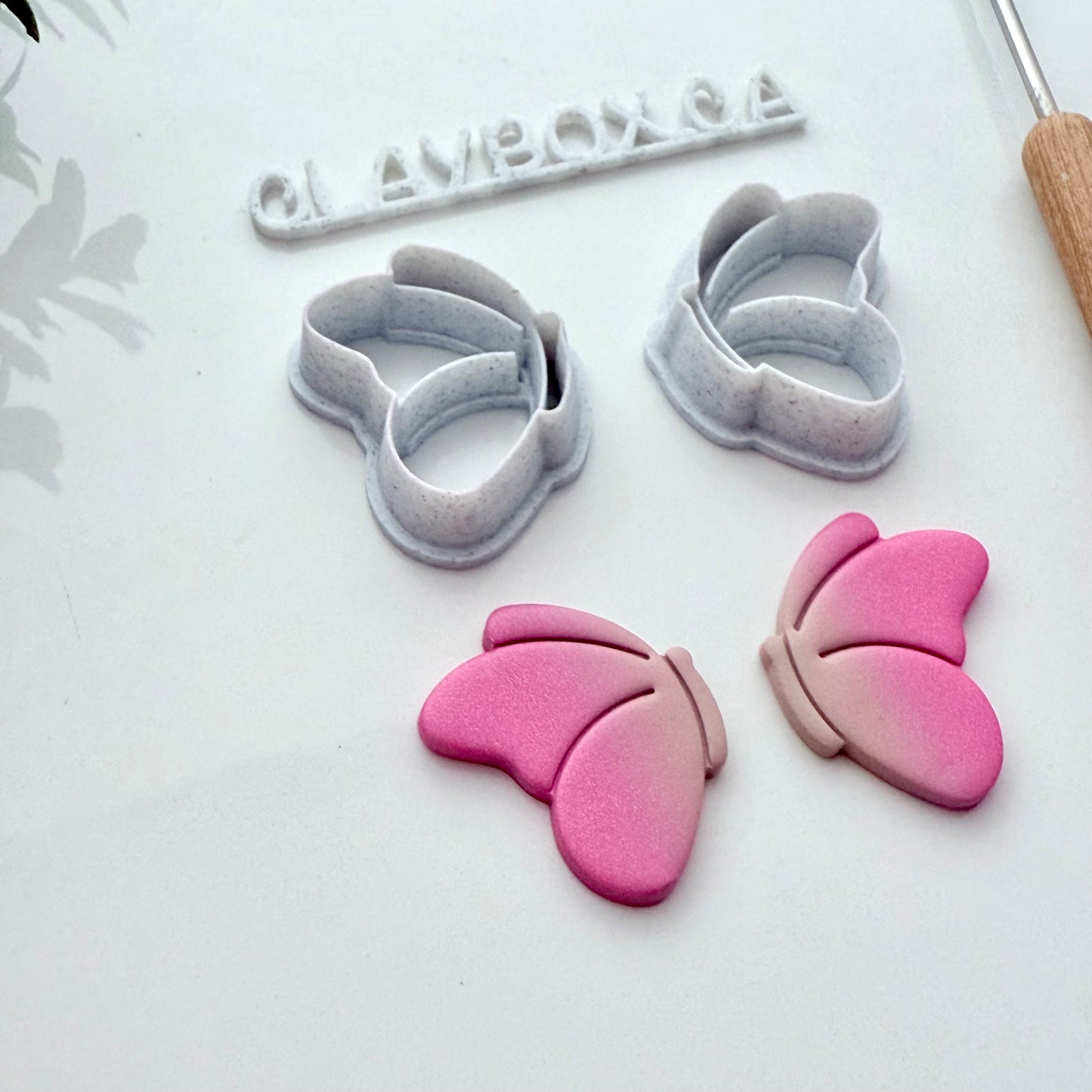 Butterfly Cutter Pair – Polymer Clay Cutters – Left & Right Set – Tapered Edge for Sharp Cuts