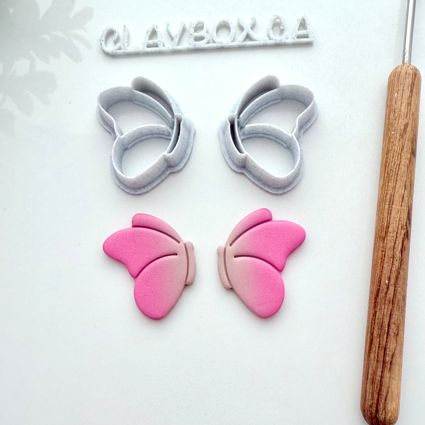 Butterfly Cutter Pair – Polymer Clay Cutters – Left & Right Set – Tapered Edge for Sharp Cuts