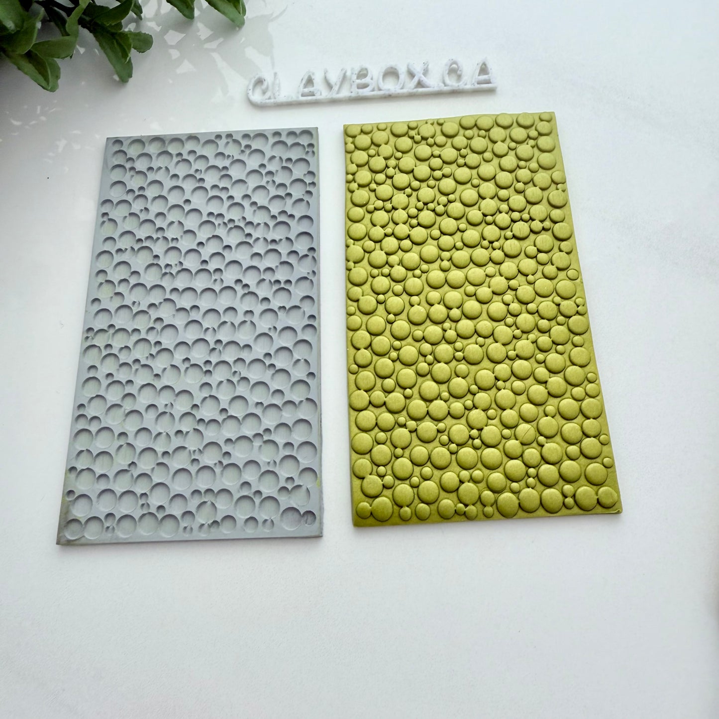 Bubbles Texture Mat – 2x4" Rubber Texture Stamp – Polymer Clay Tool – Circle Pattern Imprint