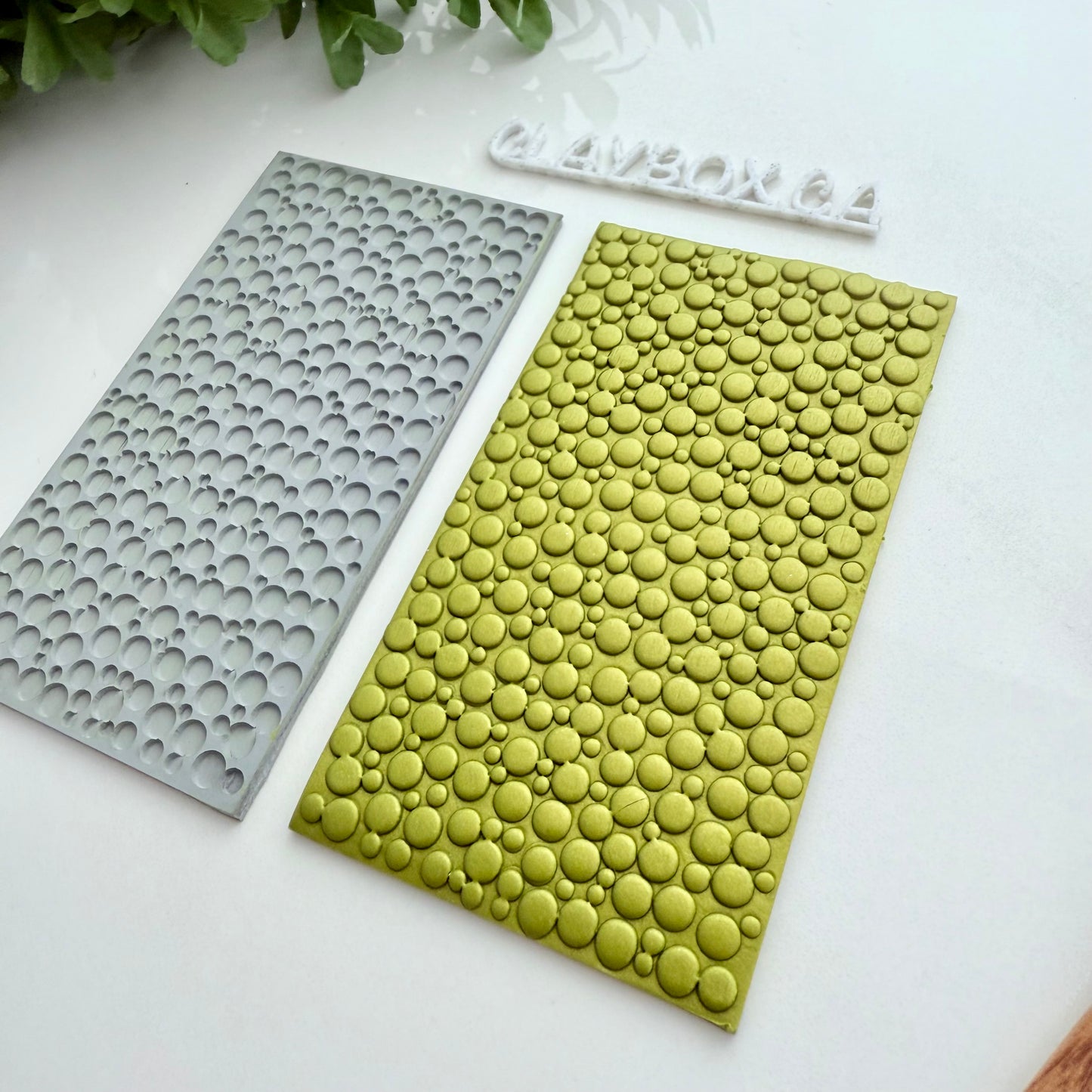 Bubbles Texture Mat – 2x4" Rubber Texture Stamp – Polymer Clay Tool – Circle Pattern Imprint