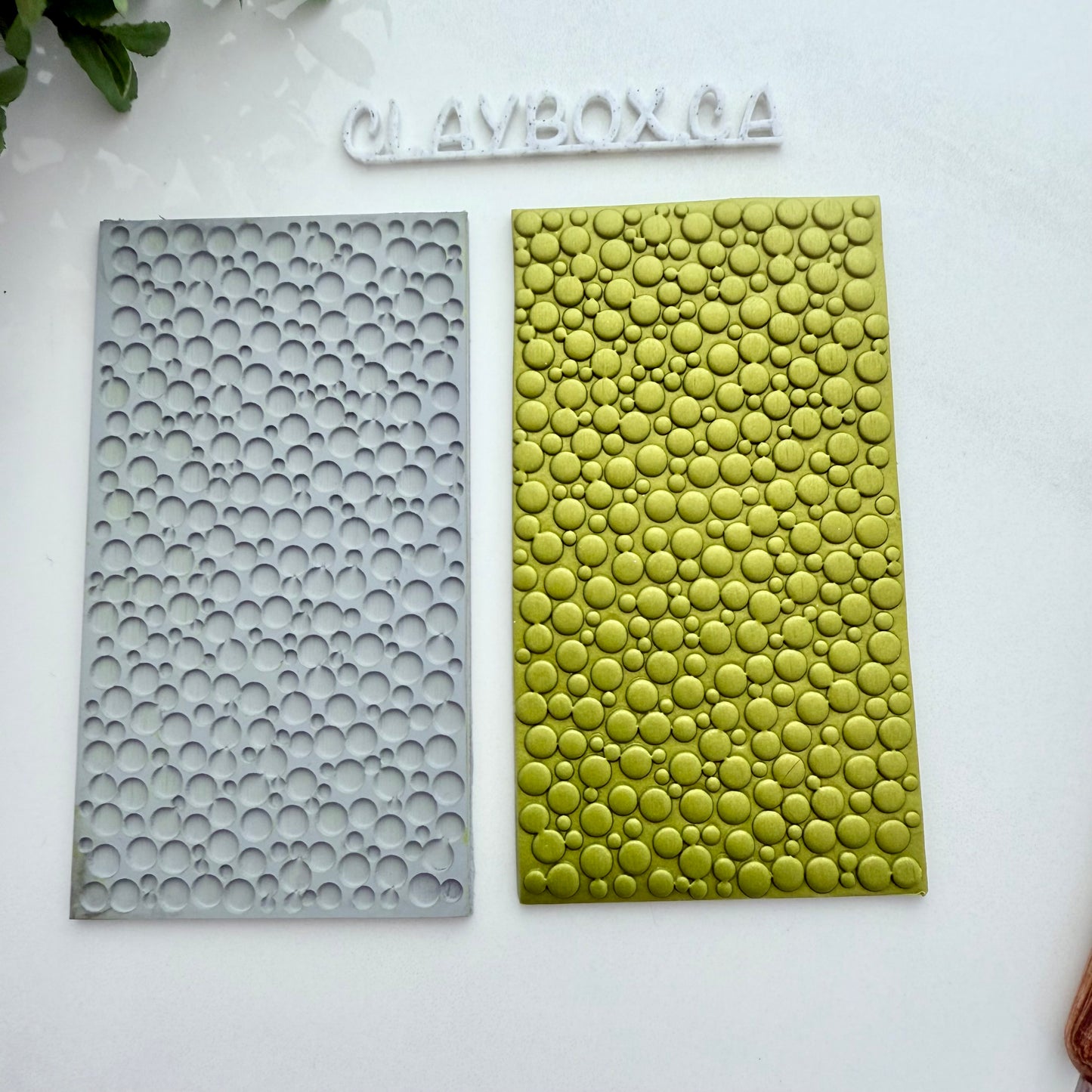 Bubbles Texture Mat – 2x4" Rubber Texture Stamp – Polymer Clay Tool – Circle Pattern Imprint