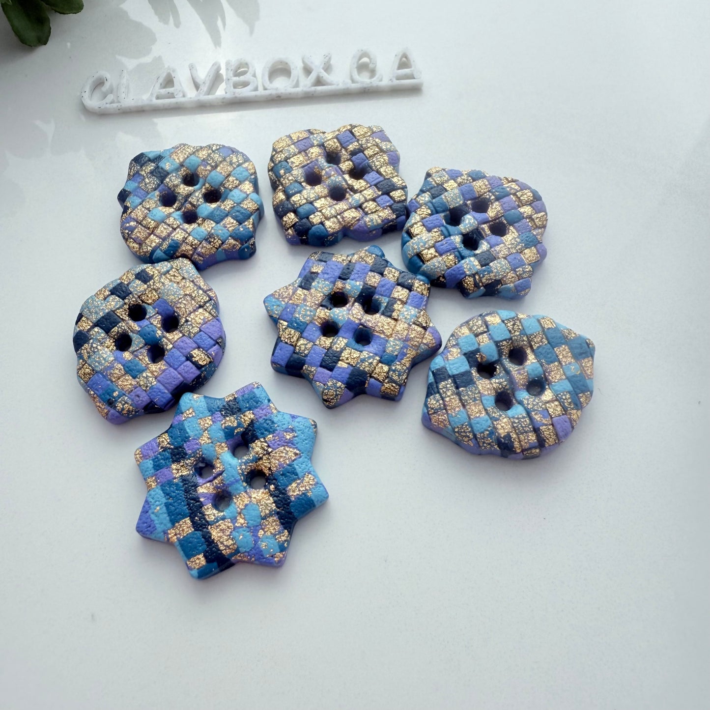 Moroccan Button Cutter Set – 4 Polymer Clay Cutters with Hole Guides for Handmade Buttons