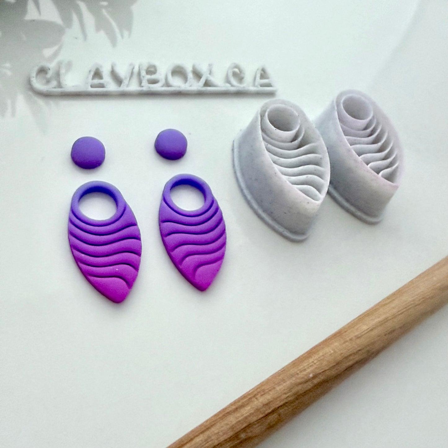 Hoop Wave Dangle Polymer Clay Cutter Pair - Earring Cutter Set - 3D Printed Clay Tools