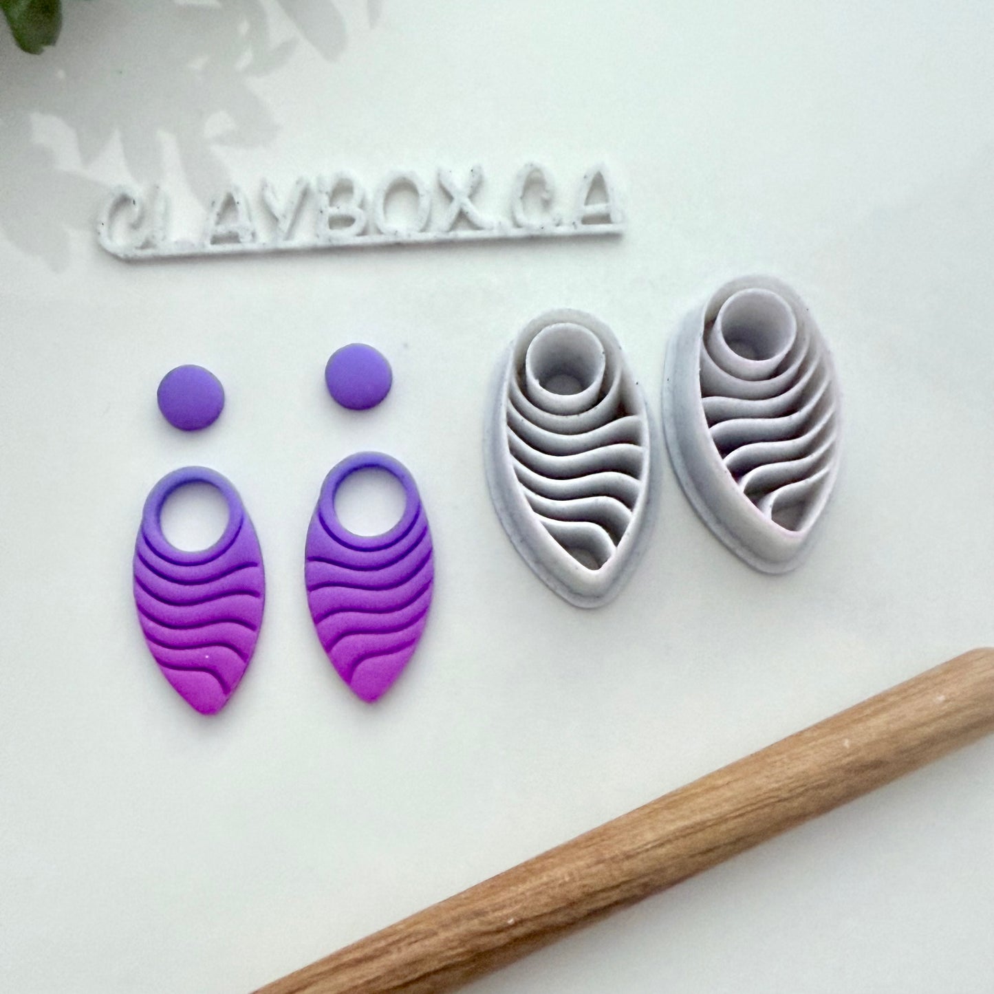 Hoop Wave Dangle Polymer Clay Cutter Pair - Earring Cutter Set - 3D Printed Clay Tools