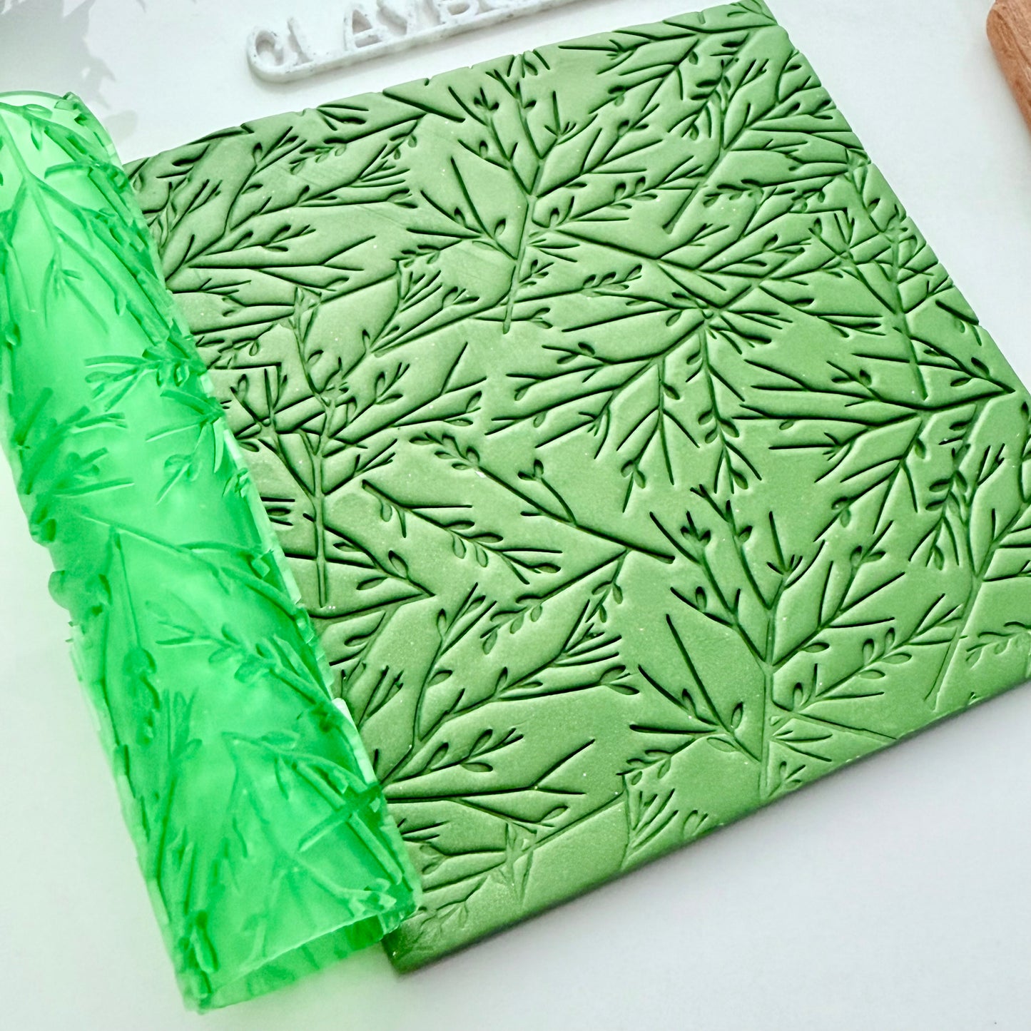 Twiggy Texture Roller for Polymer Clay – 3D Printed Nature Imprint Tool, 4" Tall