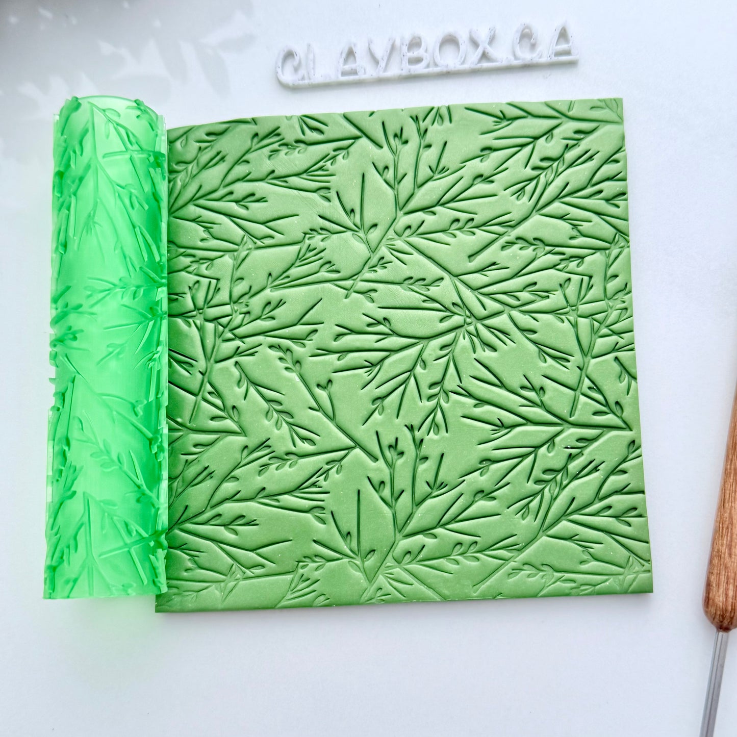 Twiggy Texture Roller for Polymer Clay – 3D Printed Nature Imprint Tool, 4" Tall