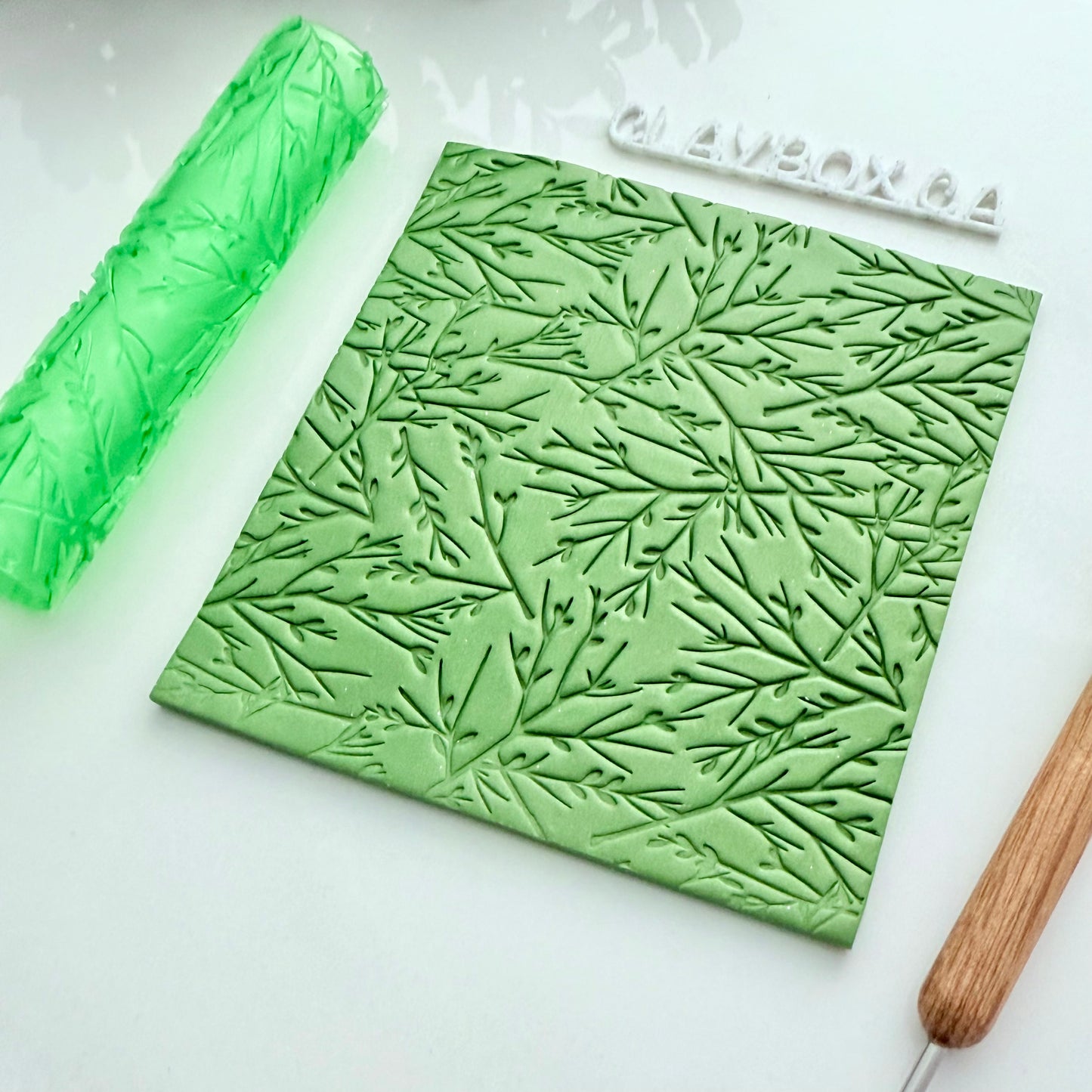 Twiggy Texture Roller for Polymer Clay – 3D Printed Nature Imprint Tool, 4" Tall