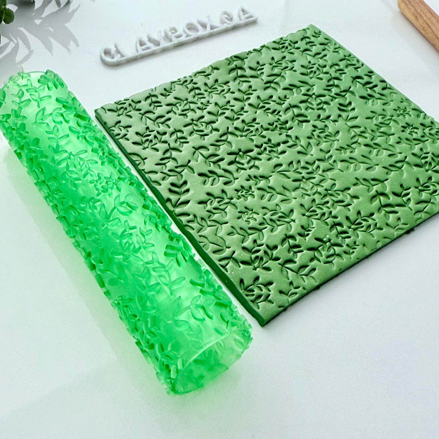 Hedgerow Texture Roller for Polymer Clay – 3D Printed Imprint Tool, 4" Tall